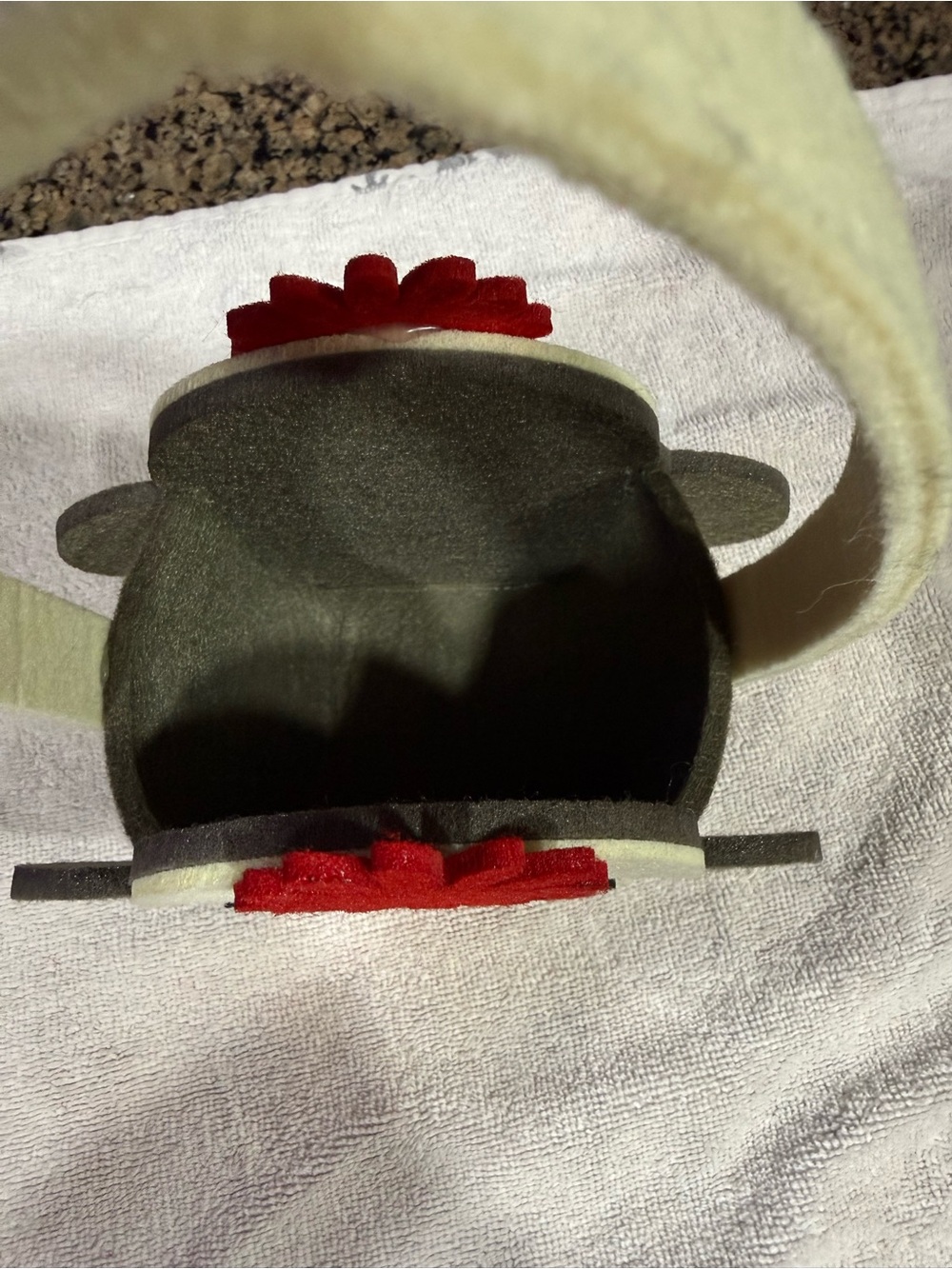 Kids Felt Monkey Treat Bag - Cream, Brown & Red - Picture 2 of 5